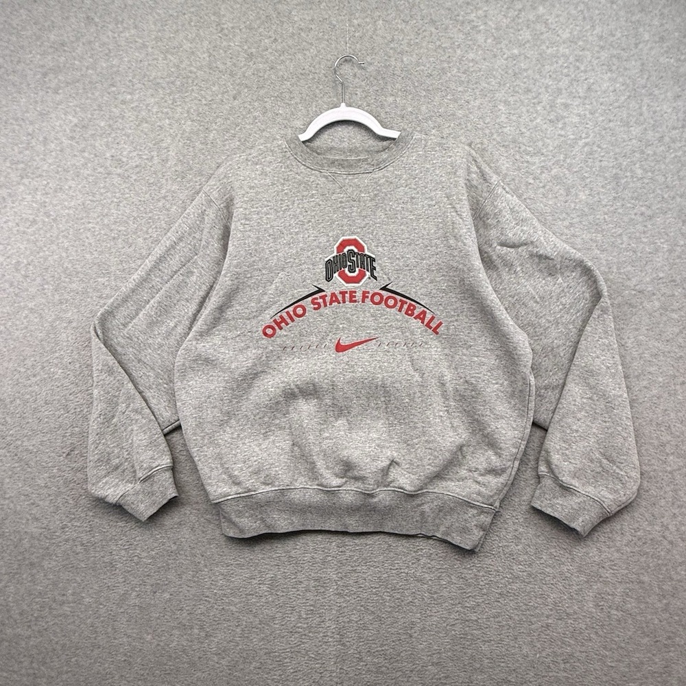 Ohio State Buckeyes Sweatshirt Mens S Gray Center Swoosh Pullover Branded‎ EUC